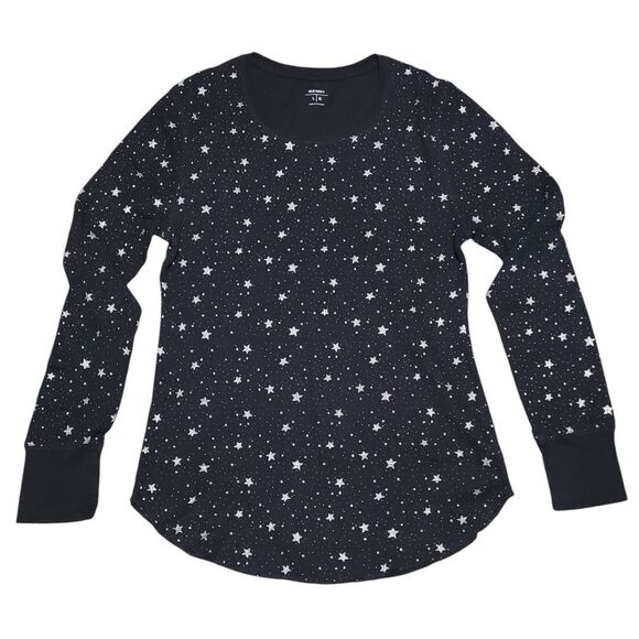 Old Navy Tops - Black and silver long sleeve waffle